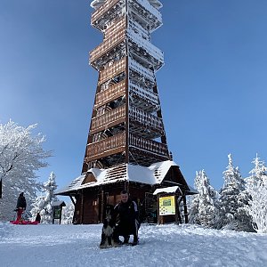 Daniel Vitonský na vrcholu Velký Javorník (17.1.2021 13:05)