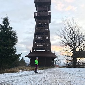 Barbora Dreslerová na vrcholu Velký Javorník (6.1.2018 6:48)