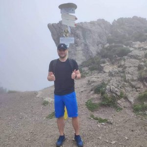 Tomáš Mucha na vrcholu Veľký Choč (2.7.2022 11:15)