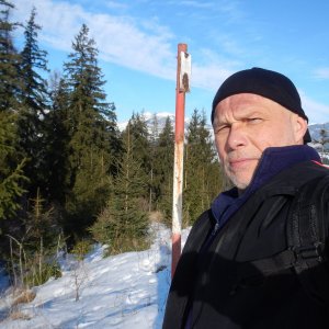 Rastislav Biarinec na vrcholu Hrubý grúň (18.1.2020 11:31)