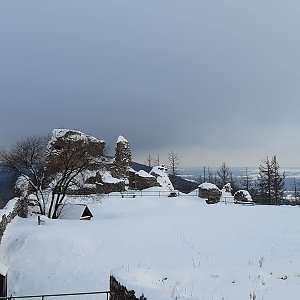 Marcela na vrcholu Lichnice (14.1.2021 15:00)